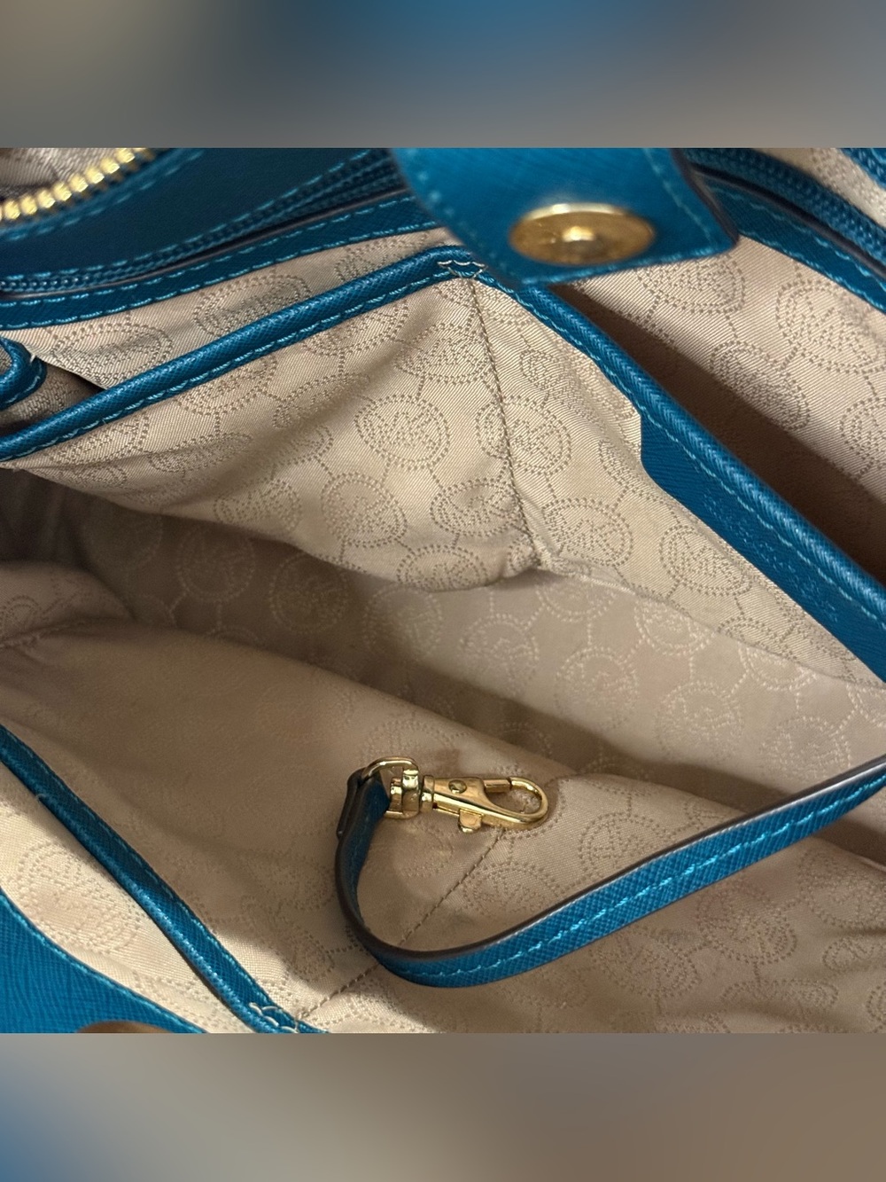 Michael Kors Sutton Medium Satchel Deep Teal Leather Crossbody Classic City Chic - Picture 12 of 16